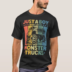 Camiseta Niños Solo Un Chico Que Ama Los Camiones Monstruo