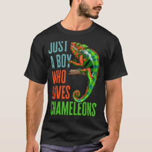 Camiseta Niños Sólo Un Niño Que Ama A Los Chameleons Reptil