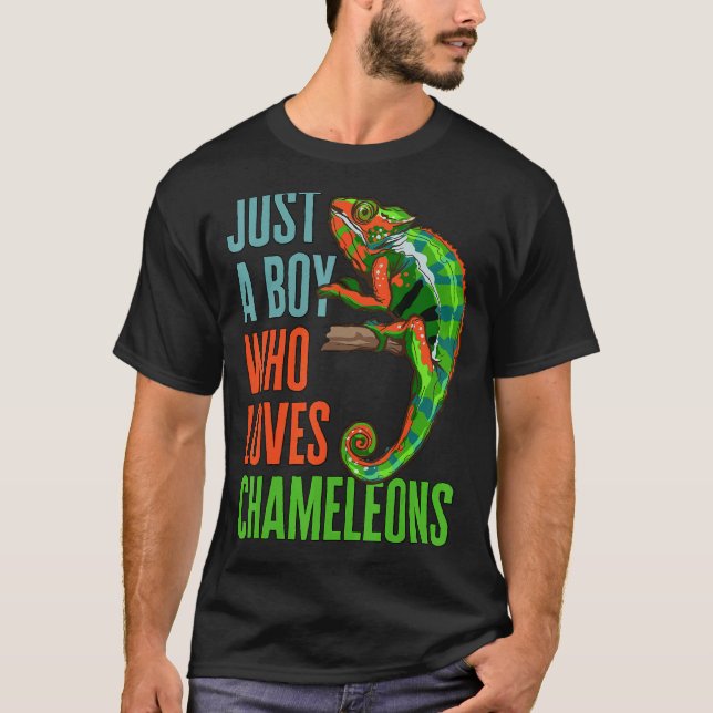 Camiseta Niños Sólo Un Niño Que Ama A Los Chameleons Reptil (Anverso)