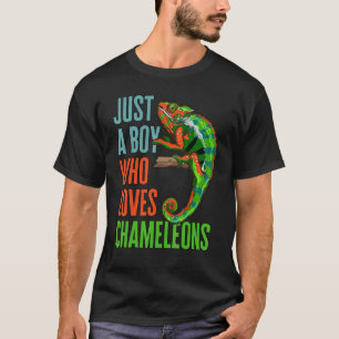 Camiseta Niños Sólo Un Niño Que Ama A Los Chameleons Reptil
