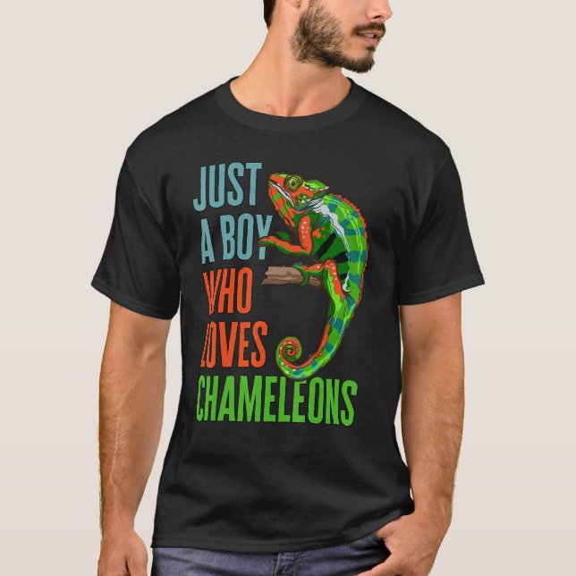Camiseta Niños Sólo Un Niño Que Ama A Los Chameleons Reptil (Anverso)