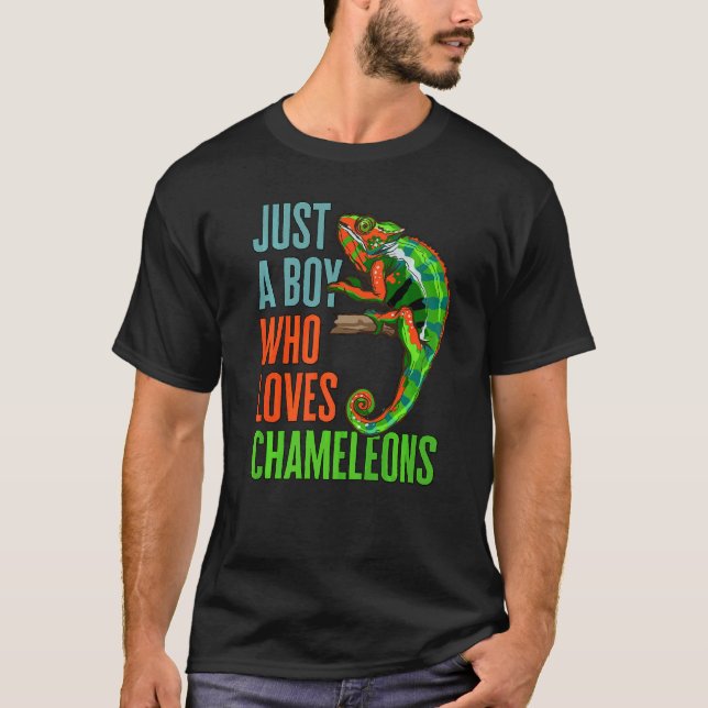 Camiseta Niños Sólo Un Niño Que Ama A Los Chameleons Reptil (Anverso)