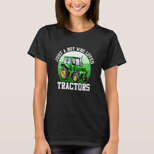 Camiseta Niños Solo Un Niño Que Ama A Los Tractores Granja