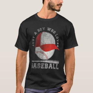 Camiseta Niños Solo Un Niño Que Ama El Béisbol