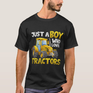 Camiseta Niños Sólo Un Niño Que Ama La Granja De Tractores