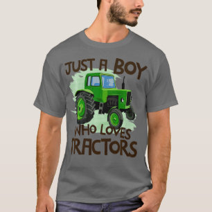 Camiseta Niños Solo Un Niño Que Ama Los Tractores A La Gran