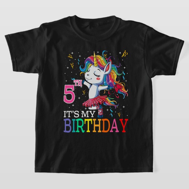 Camiseta Niños son mis Chicas de 5 años de Unicornio (Distribución)