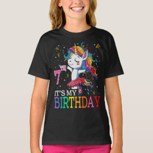 Camiseta Niños son mis Chicas de 7 años en Unicorn