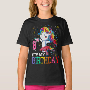 Camiseta Niños son mis Chicas de 8 años de Unicornio