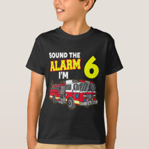 Camiseta Niños Sonan Alarma Im 6 Niños Bomberos Camiones