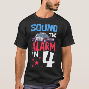 Camiseta Niños sonan la alarma, soy un policía de 4 años o