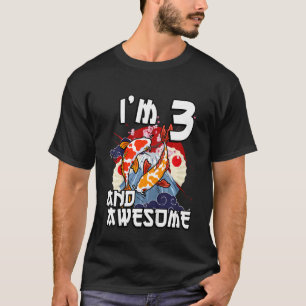 Camiseta Niños soy 3 y asombroso pez carpa japonesa Koi Cum