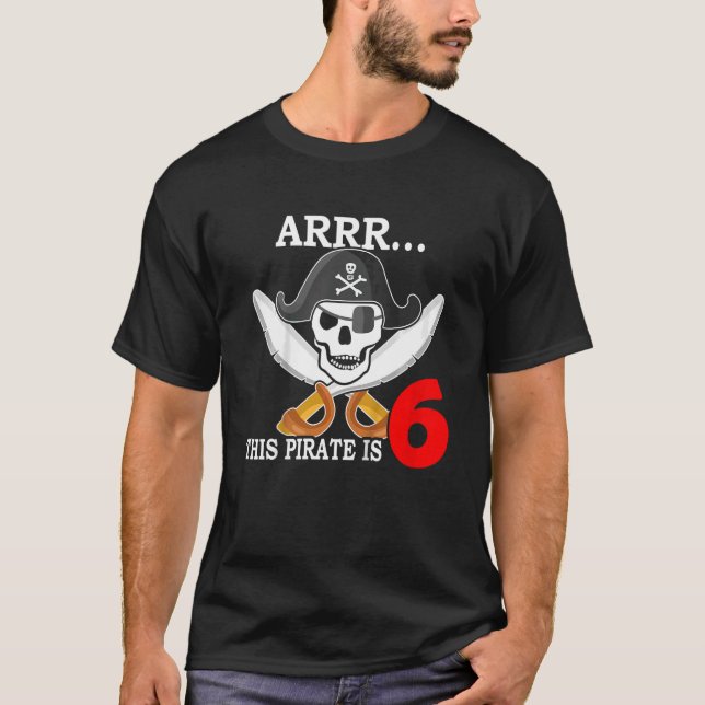 Camiseta Niños Soy 6 Años Capitán Pirata 6 Cumpleaños Pi (Anverso)