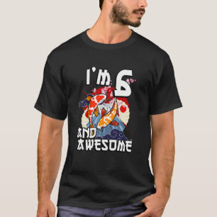 Camiseta Niños soy 6 y genial carpa japonesa koi pescado Cu