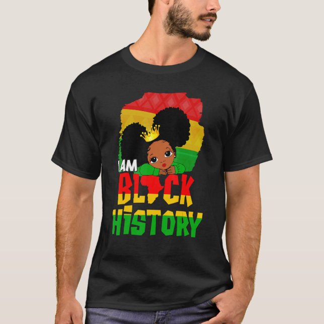 Camiseta Niños, soy negro Chicas de historia, pequeña reina (Anverso)