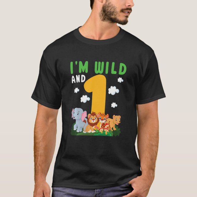 Camiseta Niños, soy salvaje y un zoológico Safari tema anim (Anverso)