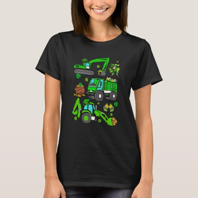 Camiseta Niños St Patricks Día Crane Cruck Construcción Tod (Anverso)