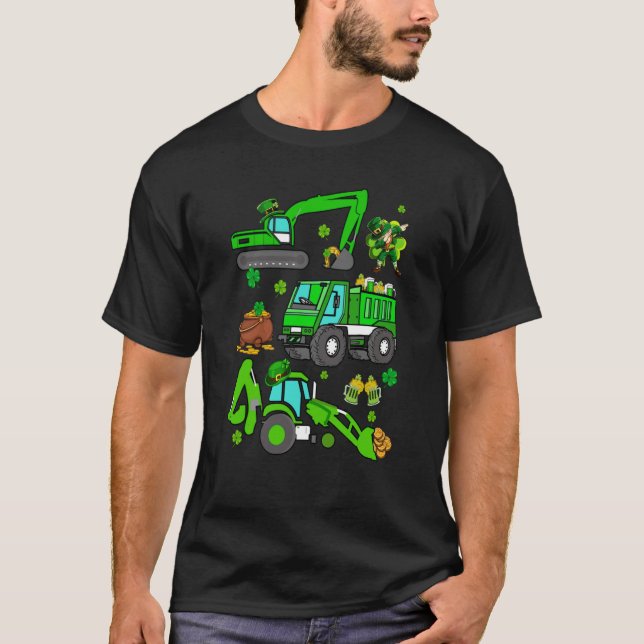 Camiseta Niños St Patricks Día Crane Cruck Construcción Tod (Anverso)