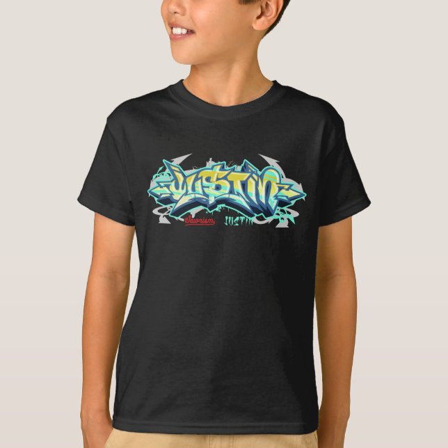 Camiseta Niños Streetwear: Pintada de Justin (Anverso)