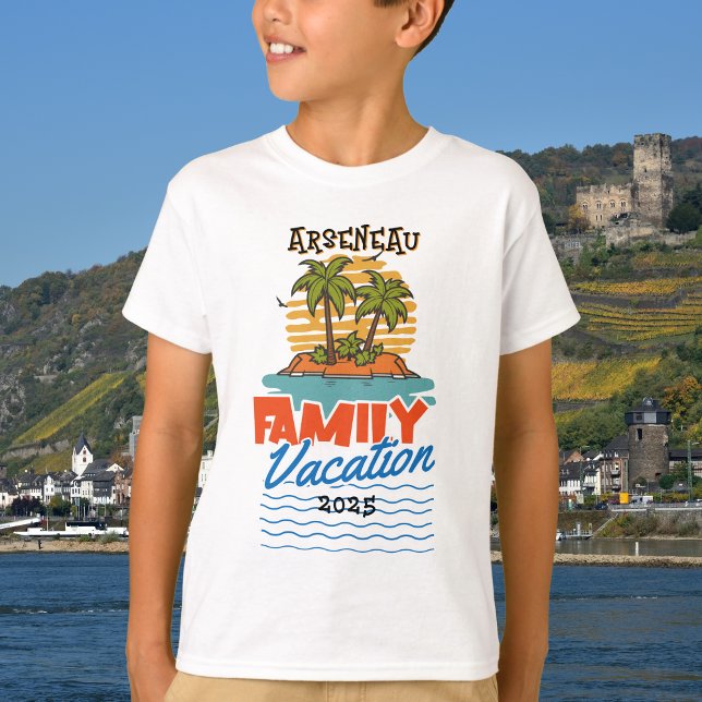 Camiseta Niños Sunset Family Cruise Personaliza (Childs Family Vacation Shirt, personalize)