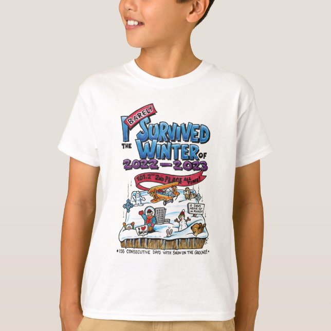 Camiseta Niños T: Apenas sobreviví al invierno de 2022-23 (Anverso)