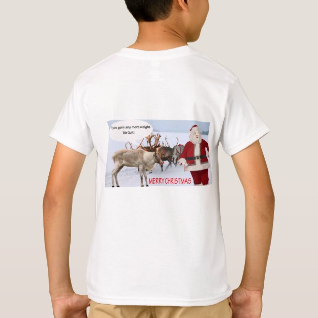 Camiseta niños tee alegry christmas santa cerdo (Reverso)