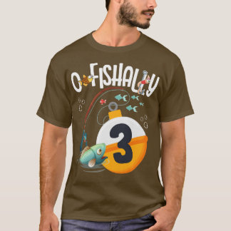 Camiseta Niños Tema De La Pesca Del Tercer Cumpleaños Para 