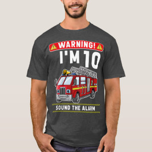 Camiseta Niños Tengo 10 años y el pequeño bombero es la ver