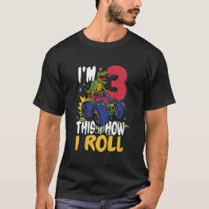 Camiseta Niños tengo 3 años así es como rollo el monstruo d