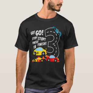 Camiseta Niños Tengo 3 años de Carreras Race Car Driver Bir