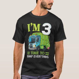 Camiseta Niños Tengo 3 años, niño de cumpleaños, camión de 