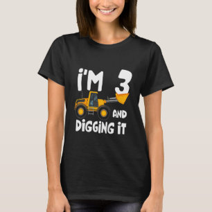 Camiseta Niños tengo 3 años y cavan el camión de construcci