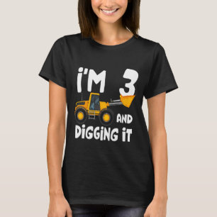Camiseta Niños tengo 3 años y cavan el camión de construcci