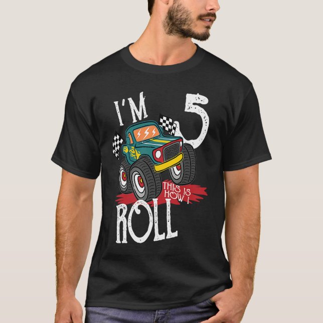 Camiseta Niños, tengo 5 años, así es como rollo el Camión d (Anverso)