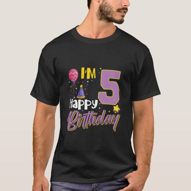 Camiseta Niños Tengo 5 Años Felices (Anverso)