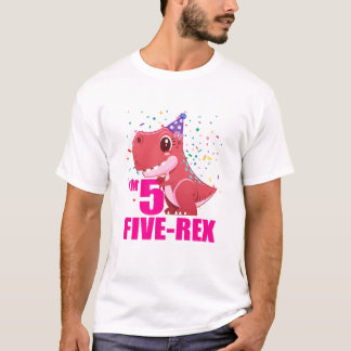 Camiseta Niños Tengo 5 Rex 5 Años Tercer Dinosaurio 5