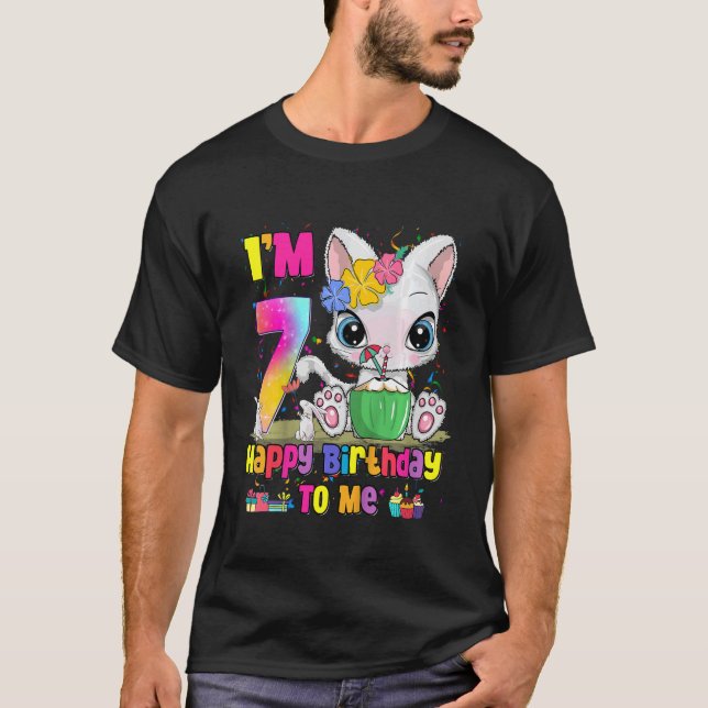 Camiseta Niños Tengo 7 años, Chicas de cumpleaños, adolesce (Anverso)