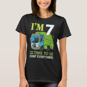 Camiseta Niños Tengo 7 años, niño de cumpleaños, camión de 