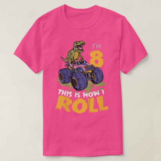 Camiseta Niños tengo 8 años así es como rollo el camión del (Diseño del anverso)