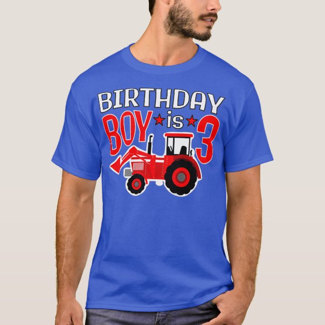 Camiseta Niños Tercer niño Fiesta de cumpleaños Tractor agr (Anverso)