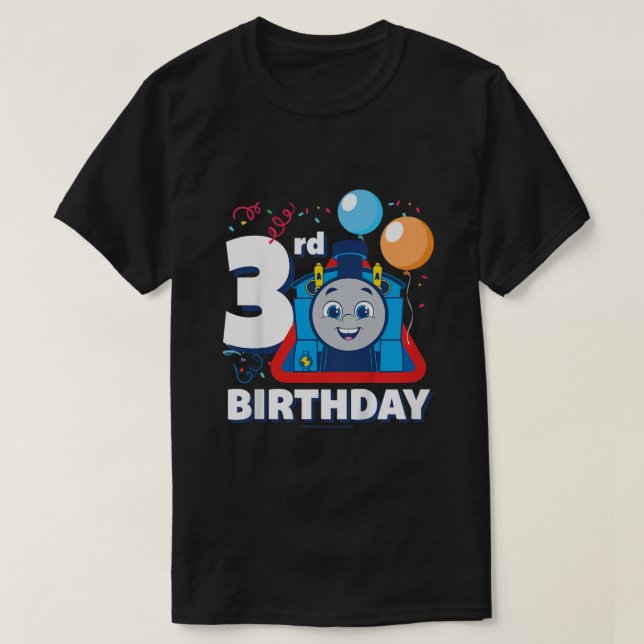 Camiseta Niños Thomas Amigos Feliz tercer cumpleaños (Diseño del anverso)