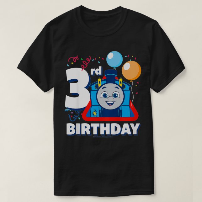 Camiseta Niños Thomas y amigos felices tercer cumpleaños  (Diseño del anverso)