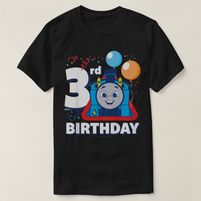Camiseta Niños Thomas y amigos - Feliz tercer cumpleaños (Diseño del anverso)