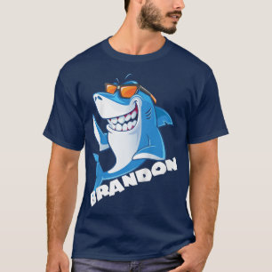 Camiseta Niños Tiburón Nombre Brandon Regalo Niños