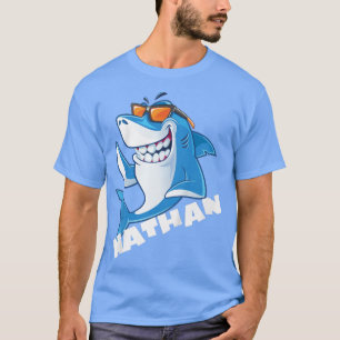 Camiseta Niños Tiburón Nombre Nathan Gift Boys