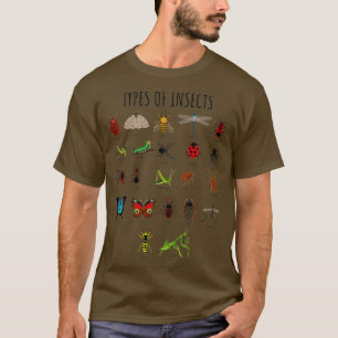 Camiseta Niños Tipos De Insectos Ciencia De Identificación 