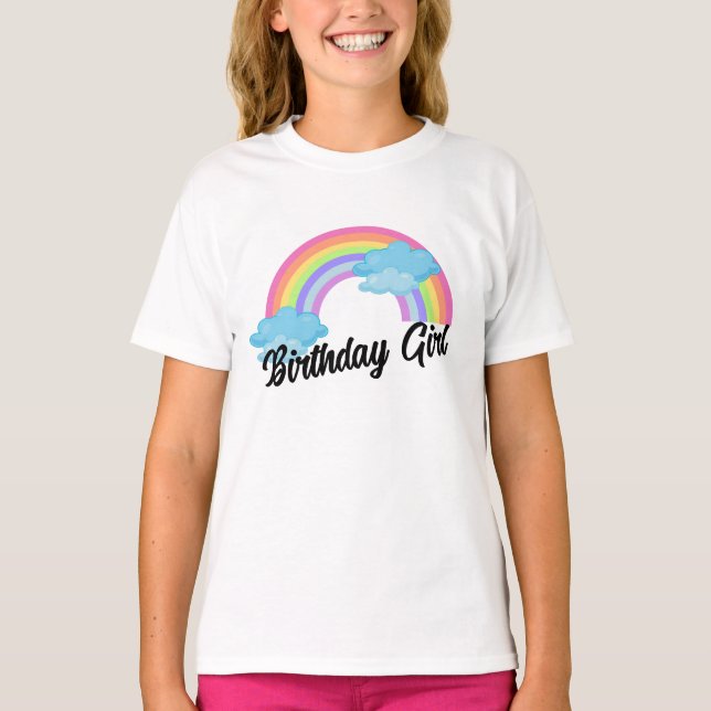 Camiseta Niños Toddler Tee, Chica de cumpleaños arcoiris co (Anverso)
