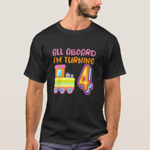 Camiseta Niños todos a bordo Cumplo 4 Tren Locomotor 4º
