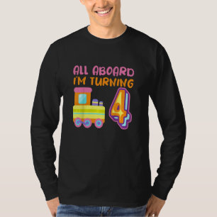 Camiseta Niños todos a bordo Cumplo 4 Tren Locomotor 4º