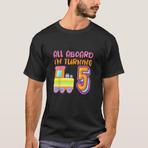 Camiseta Niños todos a bordo Cumplo 5 Tren Locomotor 5º